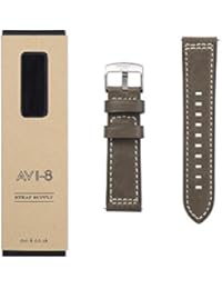 AVI-8 AV-STRAP24-L03 - Correa para reloj de hombre, piel, 24 cm, color verde