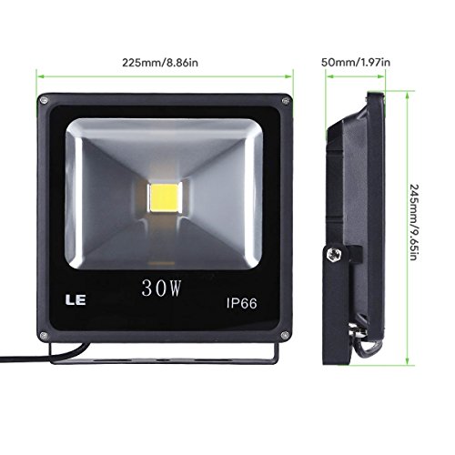 LE 30W Ultraheller LED Fluter, Ersatz für 75W Hochdrucknatriumlampe, wasserdicht, 1950lm, warmweiß, LED Flutlicht, LED Außenleuchten, LED Flutlichtstrahler, LED Strahler, LED Scheinwerfer - 5