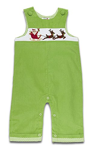 Baby Boys Traditional Smocked Christmas Corduroy Dungarees. 18-24m