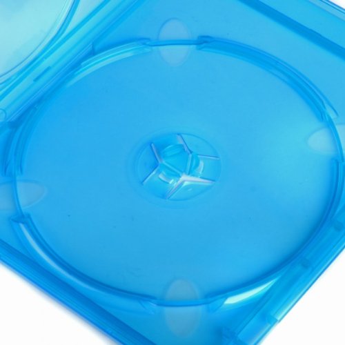 Amaray Blu-ray Hüllen, Slim 11 mm, Maschinen-pack-Qualität, Transparent, Blau, 25 Stück - 3