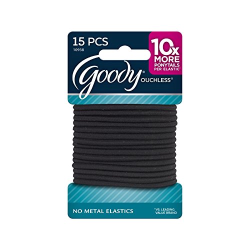 Goody Ouchless No Metal Elastics, Little Black Dress, 15 count