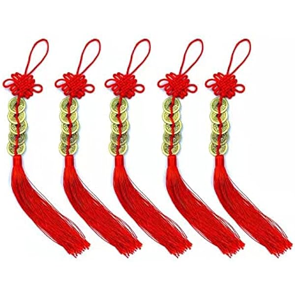Lot De 2 Amulettes 5 Pièces Feng Shui : Chance Et Richesse - Porte-bonheur FS & Déco D'Asie