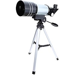 Télescope Astronomique Debutant, SKM 70/300 Telescope de Bureau Astronomique Réfracteur avec Trépied 150X Maximum pour Enfants Observation Ciel Étoile Lune Oiseaux
