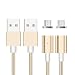 Produktbild Magnetische Mrico USB Ladekabel Datenkabel, TUOYA 1 M Micro USB Magnet Ladekabel Kabel Charger Lade Kabel Netzteil Adapter High Speed Sync und Schnellladekern mit LED Statusanzeige für Android Smartphones, Samsung Galaxy S7 Edge S7 S6 S5, HTC, Sony, Nexus und mehr ([2 Pack*Gold])