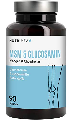 Glucosamin Chondroitin Hochdosiert + MSM + MANGAN Gelenk-Komplex 4in1 Kombi - Gelenkkapseln für gesunde Gelenke, Knochen & Knorpel - Gelenk-Kapseln Gegen Gelenkschmerzen