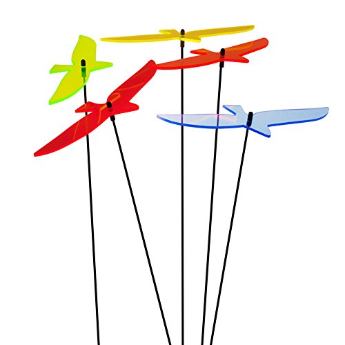 SUNPLAY Sonnenfänger "Vögel" im FARBMIX, 5 Stück zu je 20 cm Durchmesser im Set + 70 cm Schwingstäbe