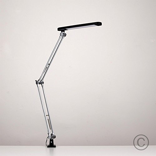 Moderne, schwarze und verstellbare LED Schreibtischlampe und Leselampe – Klemmleuchte - 2