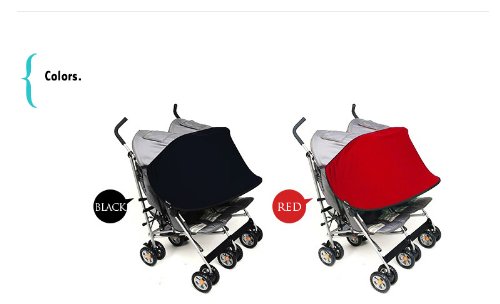 [Manito] New Twin Sunshade / Sonnenschutz für Twin Kinderwagen, Sportkinderwagen und Autositz, Weitsonnenschutz, UV-Cut, Universal und einfache Installation - 9