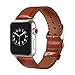 Produktbild Creyer Apple Watch 42mm Lederarmband, Leder Ersatz 42mm Apple Watch Wrist Strap Band Uhrenarmband mit Edelstahlschließe für iwatch 42mm Series 3/2 / 1 - Dunkelbraun