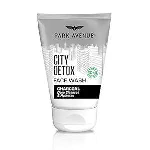 Park Avenue City Detox Charcoal Face Wash, Deep Cleanses and Hydrates with Activated Bamboo Charcoal and Coco-shell granules, 100g