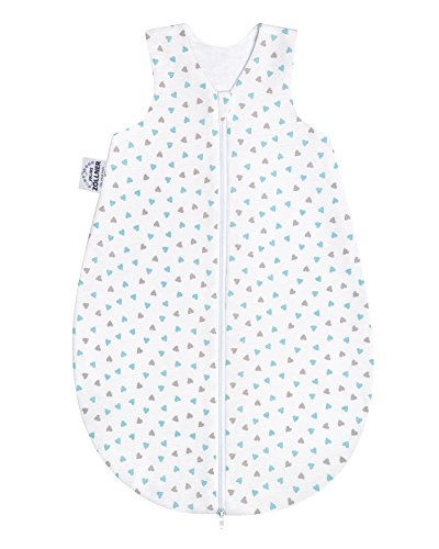 Preisvergleich Produktbild Julius Zöllner 9052116310 Jersey Sommerschlafsack, Weiss (Herz mint),Gr.62