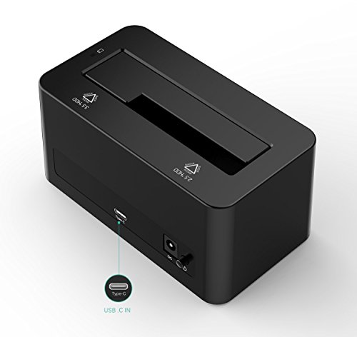 ORICO USB 3.0 Type C Externe Festplatten-Dockingstation mit UASP für 2,5 / 3,5 Zoll SATA III SSD und HDD - Schwarz