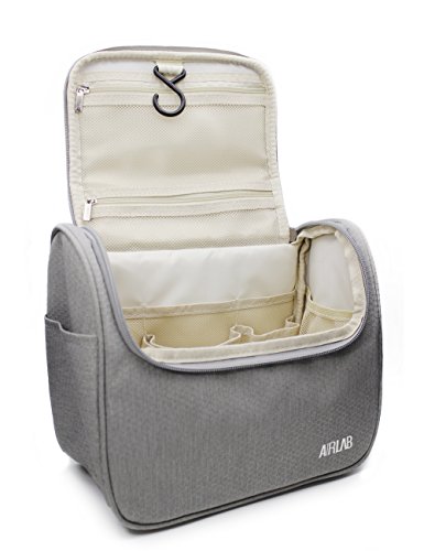 Kulturbeutel zum Aufhängen, Airlab Kulturtasche mit Tragegriff und Haken, Größe: 24 x 19,5 x 12,5cm