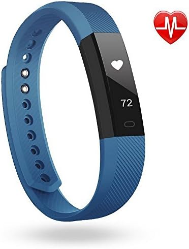 Fitness Tracker, Slim Touch Screen Activity Health Tracker Wearable Pedometer Smart Wristband Sleep Monitor Steps/ Calorie and Distance Counter Pedometer for Android or IOS Phone (Blue)