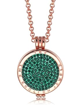 Halskette Anhänger vergoldet Gliederkette inklusive ' 25-30 cm - dunkel grün