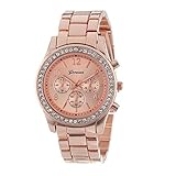 Uhren Damen,linqi1164 Armbanduhren für Frauen Günstige Uhren Wasserdicht Casual Analoge Quarz Uhr Luxus Armband Uhren Edelstahl Mesh Business Mädchen Frau Sport Uhr (Rose Gold-Diamant)