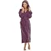 Produktbild aqua-textil Bademantel mit Kapuze Damen Herren Morgenmantel weich und super flauschig, Coral Fleece Saunamantel lang, 1000457 Malibu M Pflaume
