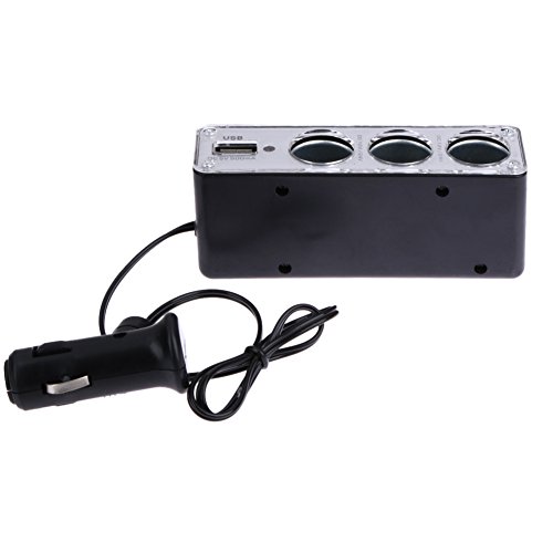 Price comparison product image prettygood7 USB 3 Car Cigarette Lighter Socket Splitter Charger