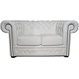 Chesterfield Sofa First Class Leather | 2-seater | 2 to 4 weeks delivery time (White)
