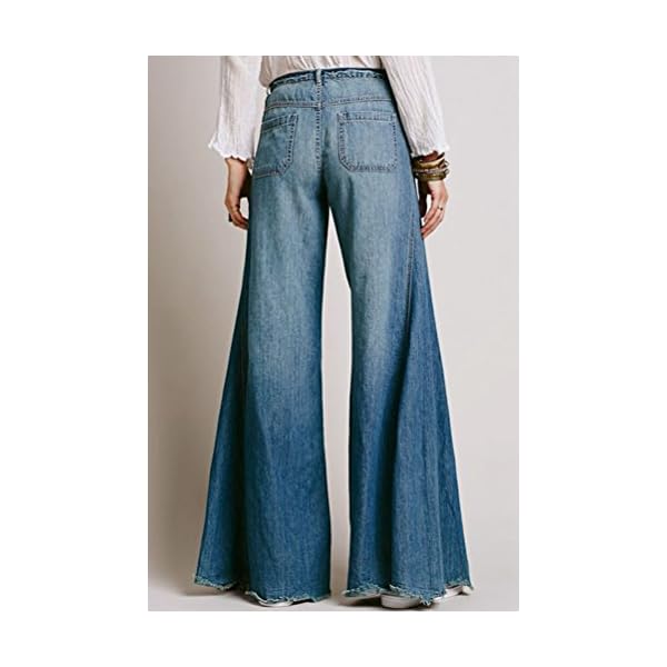 Zhiyuanan Mujer Pantalon Vaquero Campana O Vaqueros Anchos
