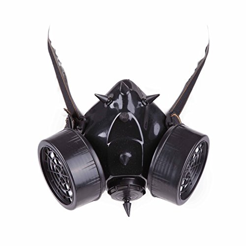 Atemschutzmasken mit Doppelfilter und eingesetzten UV Spikes , UV Nieten. (UV-Schwarz)