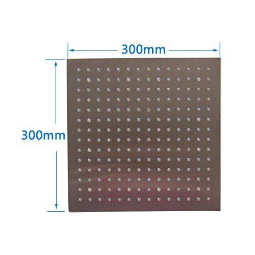 BONADE® 30*30cm LED RGB Unterputz Regendusche Duschkopf Kopfbrause mit 3 Farbwechsel Regenduschkopf - 3