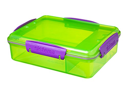 Sistema Lunch Snack Attack Duo Lunchbox mit 2 Fächern– 975 ml, sortiert, plastik, farblich sortiert, 19.7 x 15.8 x 5.85 cm - 4