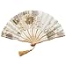 Produktbild Handfächer Fächer Folding Fans Handventilatoren Bambus Fans Faltfächer Klappfächer Taschenfächer Hochzeit Faltfächer Kirche Fächer Klappfächer für Hochzeitsgeschenk (J)