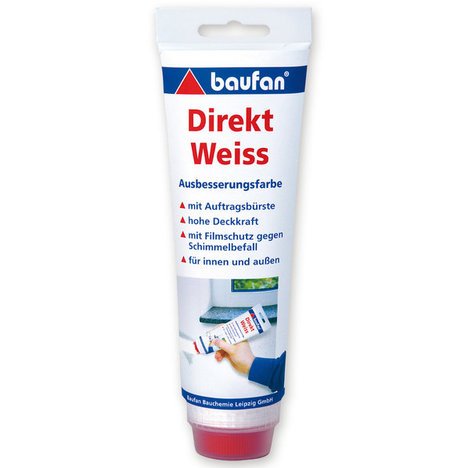 Baufan Direkt-Weiss Ausbesserungsfarbe 250ml mit Auftragsbürste Reparatur-Farbe - 2
