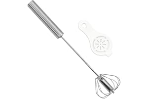 Fouet à œufs semi-automatique de 25,4 cm, fouet rotatif avec filtre blanc d'œuf pour fouetter, battre et mélanger