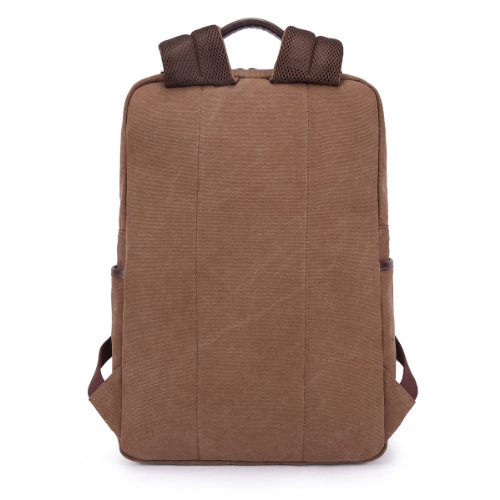 Vintage Canvas Laptop(15 Zoll) Rucksack Schultasche Unitasche,29 x 43 x 12cm(B x H x T) Braun - 5