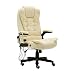 Produktbild DEERHUNTER Modern 6 Point Leder Massage Stuhl Büro Computer Schreibtisch Drehgelenk Liegend Adjustable Cream
