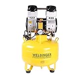 der WELDINGER FK 150 up mit 35 l Tank ist ein leistungsstarker Flüsterkompressor für den stationären Einsatz