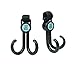 Pram hooks-Black buggy hooks by Cosy Angel-Pack of 2 with 2 double multi purpose stroller hooks for hanging nappy bags, handbags, groceries-Swivels 360 degrees with Velcro straps to fit any pushchair