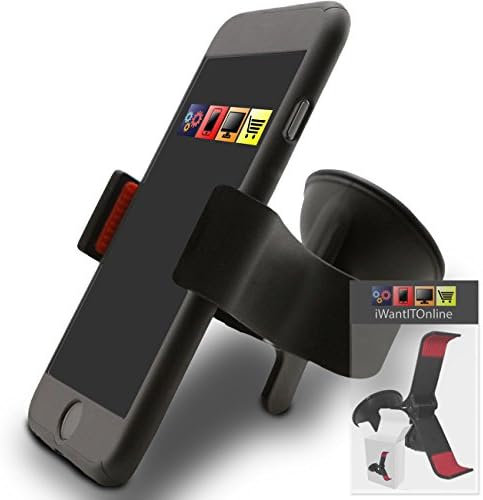 iWANTitOnline Claw Gripper 360 Degree Multi-Directional Dashboard/Windscreen Clip On Suction Mount In Car Holder for BlackBerry 9982 Porsche Design - BLACK