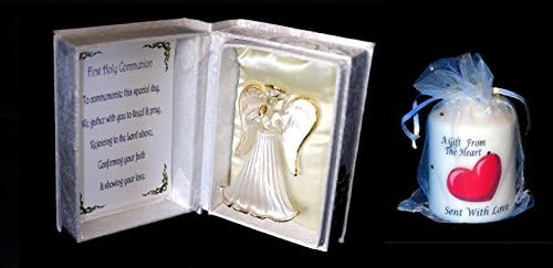 GFH Personalised gift First Holy Communion Guardian Angel Prayer Box Commemorative keepsake + FOC Heart Candle