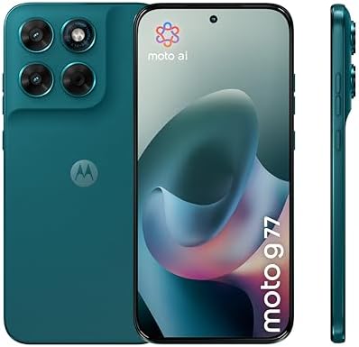 Motorola moto g77 con 3 anni di garanzia (8/256GB, Fotocamera 108+8MP+flicker sensor, Display 6.78" pOLED 120Hz, 5100mAh, MediaTek Dimensity 6400, Android 16), Shaded Spruce