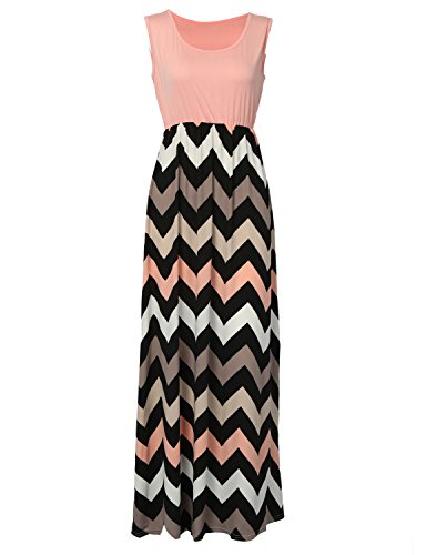 Sommerkleid Damen Partykleid Lang Chiffon High Waist Striped Sleeveless Beach Kleid Elegant – Très Chic Mailanda - 2