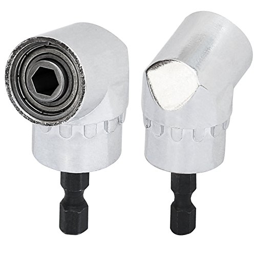 SYCEES 105° Winkelschrauber Vorsatz Adapter mit 1/4 Zoll Schnellwechsel- und magnetischen Bit Halter Winkelschraubendreher Winkelgetriebevorsatz Winkelbohrmaschine - 4