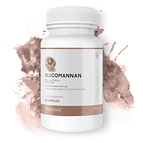 WeightWorld Glucomanano Plus - Suplemento Inhibidor Del Apetito - Ayuda Con Los Procesos De Adelgazamiento - Ayuda A Controlar El Apetito Y A Adelgazar De Forma Segura - 90 Cápsulas 3000mg
