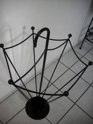 Schirmständer aus Schmiedeeisen, Schwarz, Regenschirmständer - 4