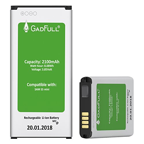 GadFull® Akku für Samsung Galaxy S5 mini | 2018 Baujahr | Entspricht dem original EB-BG800BBE Lithium-Ionen-Akku der Modelle SM-G800F | Duos SM-800H| Ersatz Handy-Akku für Ihr Smartphone | Perfekt als Ersatz-Akku reviews GadFull® Akku für Samsung Galaxy S5 mini | 2018 Baujahr | Entspricht dem original EB-BG800BBE Lithium-Ionen-Akku der Modelle SM-G800F | Duos SM-800H| Ersatz Handy-Akku für Ihr Smartphone | Perfekt als Ersatz-Akku