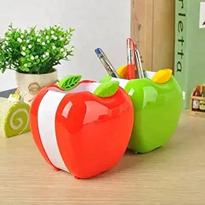 Tera13 dice Pen Stand Stylish Pen Stand for Kids Office Girls Boys Pen Stand Holder for Kids ( 1 Piece) (Apple Shape Pen Stand)