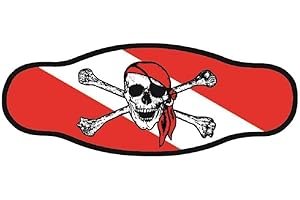 Best divers IN/SDFL, Neoprene Mask Strap Double Sheet, Jolly Roger