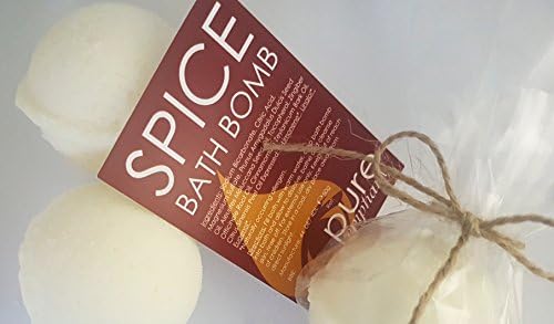 Spice bath bomb - Natural, Organic, Vegan, Handmade bath bomb with Epsom salts. 100% Pure Ginger, Cinnamon and Orange Essential Oils