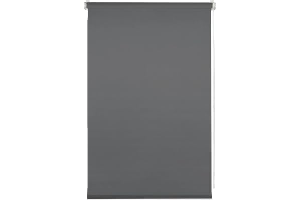 Deco Company rullgardin att klämma fast, Rullgardin för dagsljus, Ogenomskinlig, Monteringssats ingår, rullgardin Uni, Antracit, 80 x 150 cm (BxH)