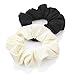 Bling Online 2pc Scrunchie Set. Approx 8cm outside. Black, Cream