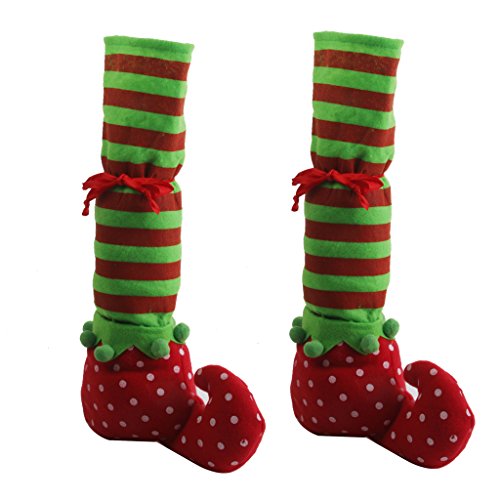Pair Weihnacht Stischbein Umfasst Elf Elfe Füßen Schuhen Beine Party Dekorationen - 8
