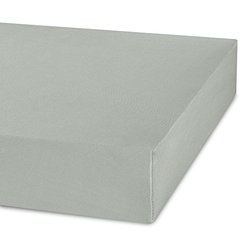 Spannbettlaken 140×200 – 160×200 Microfaser-Jersey, angenehm und pflegeleicht, Jade 0003781 CelinaTex silber-grau - 2