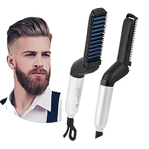 Nijek Store Electric Beard Hair Straightener for Men Hair Curler Brush Multifunctional Hair Styler Comb for boys